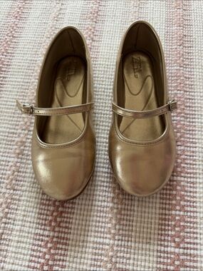 Zara Girls Metallic Gold Strap Mary Janes